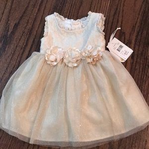 NWT ivory dress. Sz 24mo. Sparkle tulle skirt.